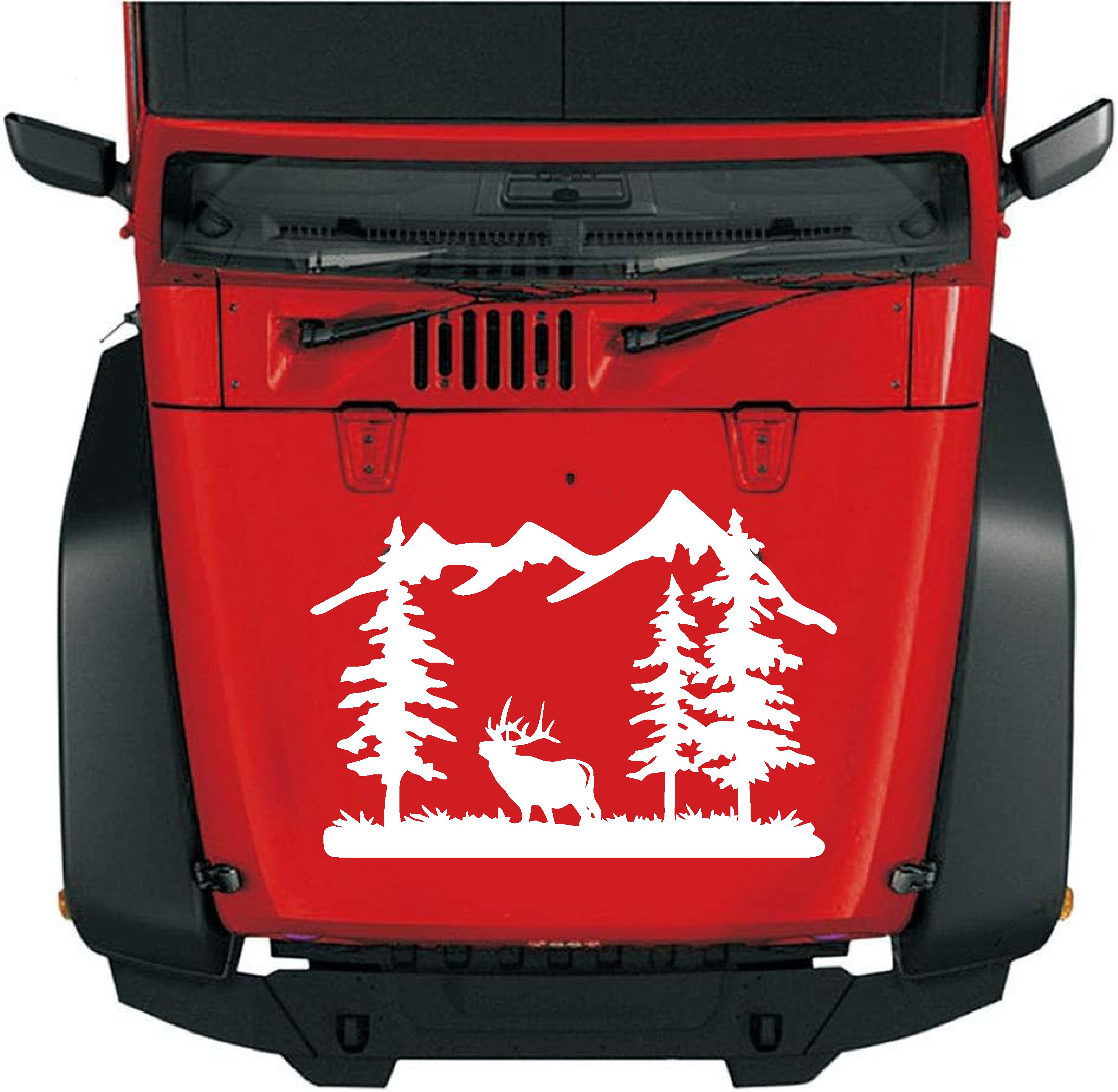 Avcı Orman Ve Dağ Sti̇cker - 4X4 Off Road Adventure Sti̇cker - Araba Oto Karavan Sti̇cker - 02170 15X10 Cm 