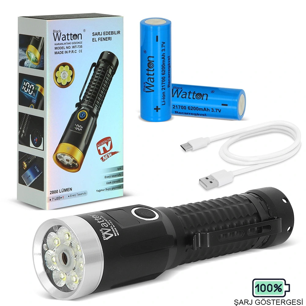 Evimdeyokyok 2800 Lümen Özel Seri Yeşil Lazer Özellikli Mıknatıslı Wt-735