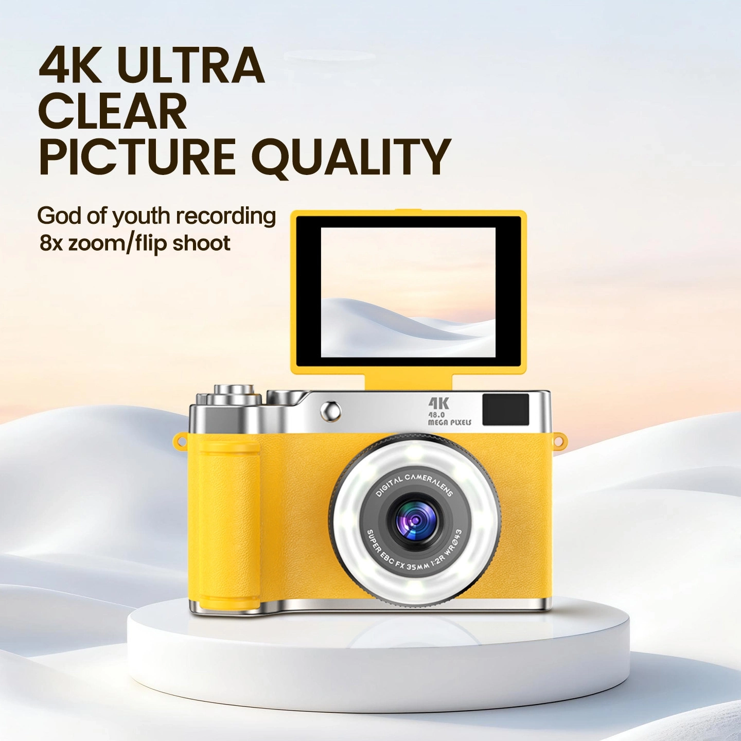 Evimdeyokyok 4K Çantalı Dijital Retro Video Kamera 48Mp 16X Zoom Işıklı (32Gb) Kart Dijital Fotoğraf Makinesi Mav