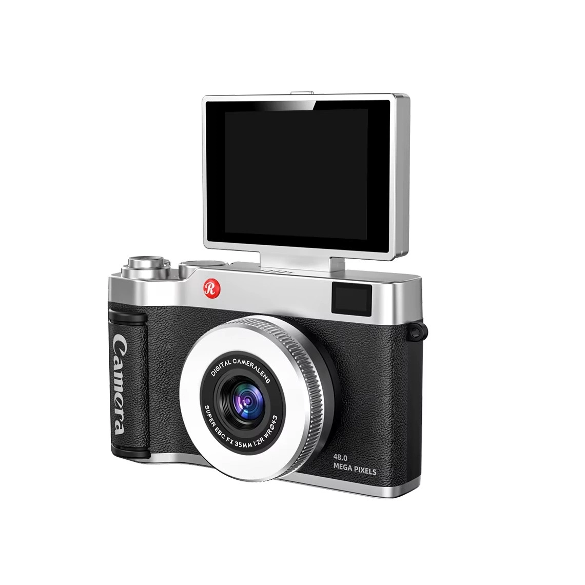 Evimdeyokyok 4K Çantalı Dijital Retro Video Kamera 48Mp 16X Zoom Işıklı (32Gb) Kart Dijital Fotoğraf Makinesi Siy