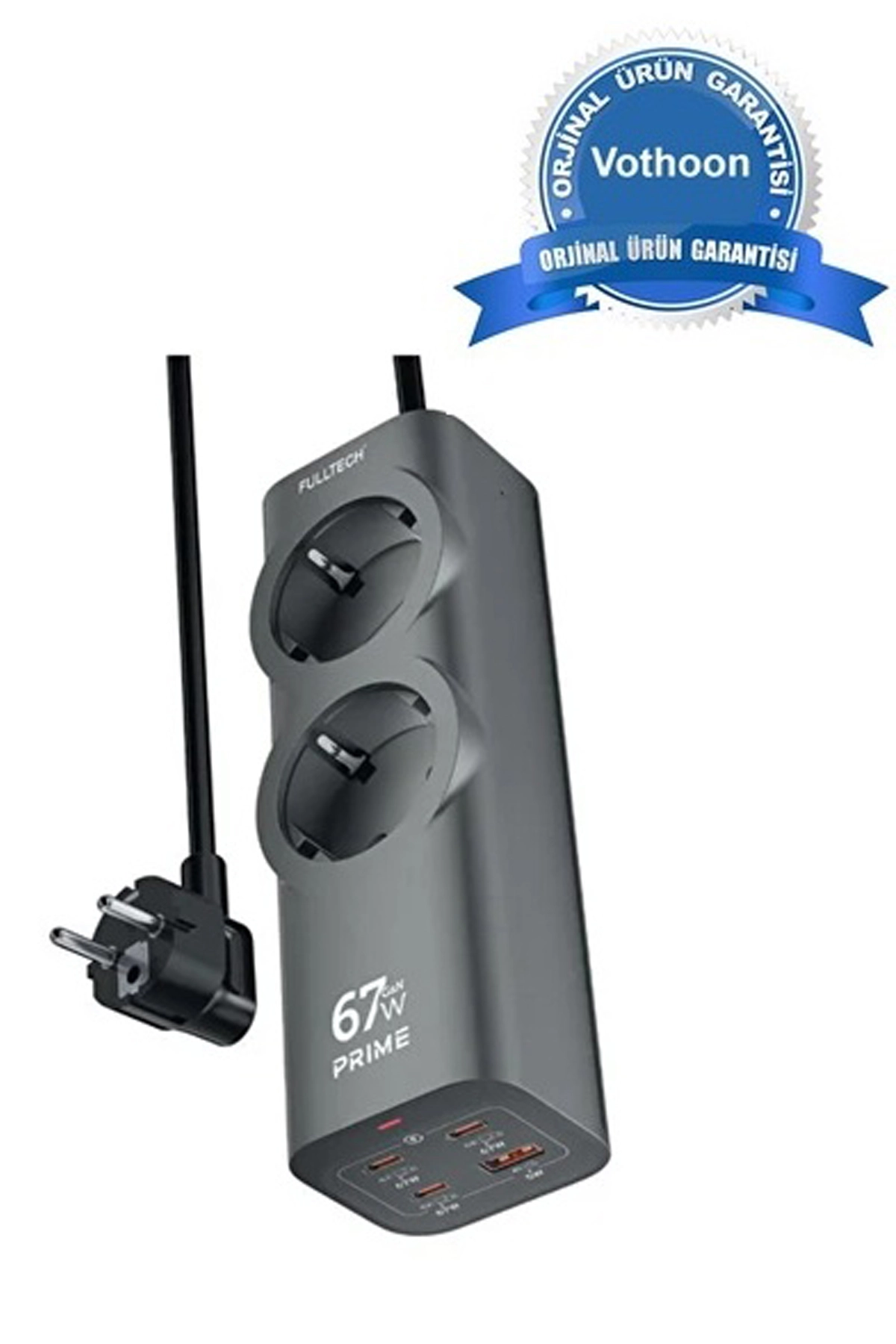 Evimdeyokyok 67W Hızlı Şarjlı Akıllı Çoklu Priz – 2000W Güç, 2 Usb-C + 2 Usb-A Çıkışlı, Telefon & Laptop Uyumlu