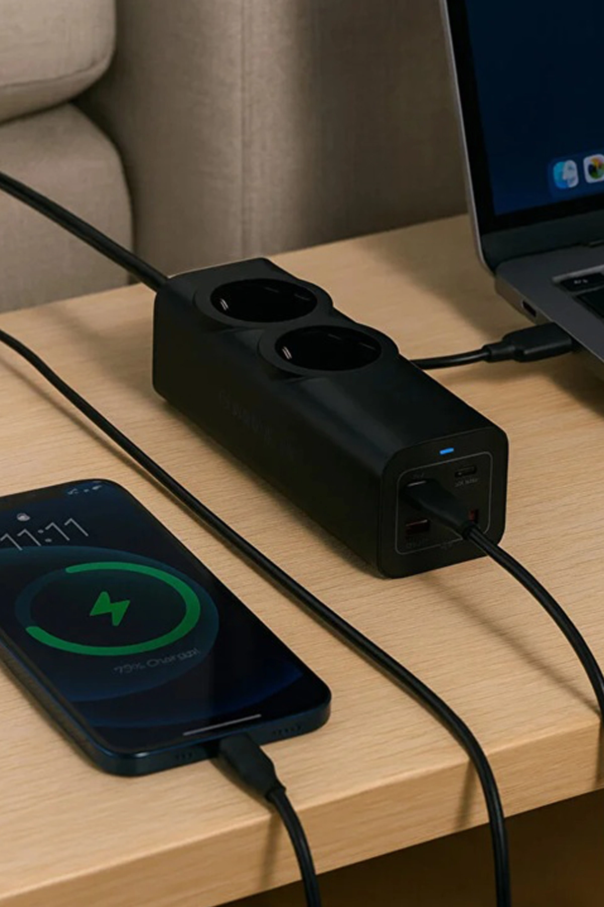 Evimdeyokyok 67W Hızlı Şarjlı Akıllı Çoklu Priz – 2000W Güç, 2 Usb-C + 2 Usb-A Çıkışlı, Telefon & Laptop Uyumlu