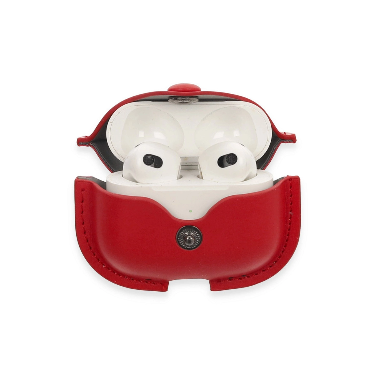 Evimdeyokyok Apple Airpods 3 (3.Nesil) Çanta Deri Kılıf - Kırmızı