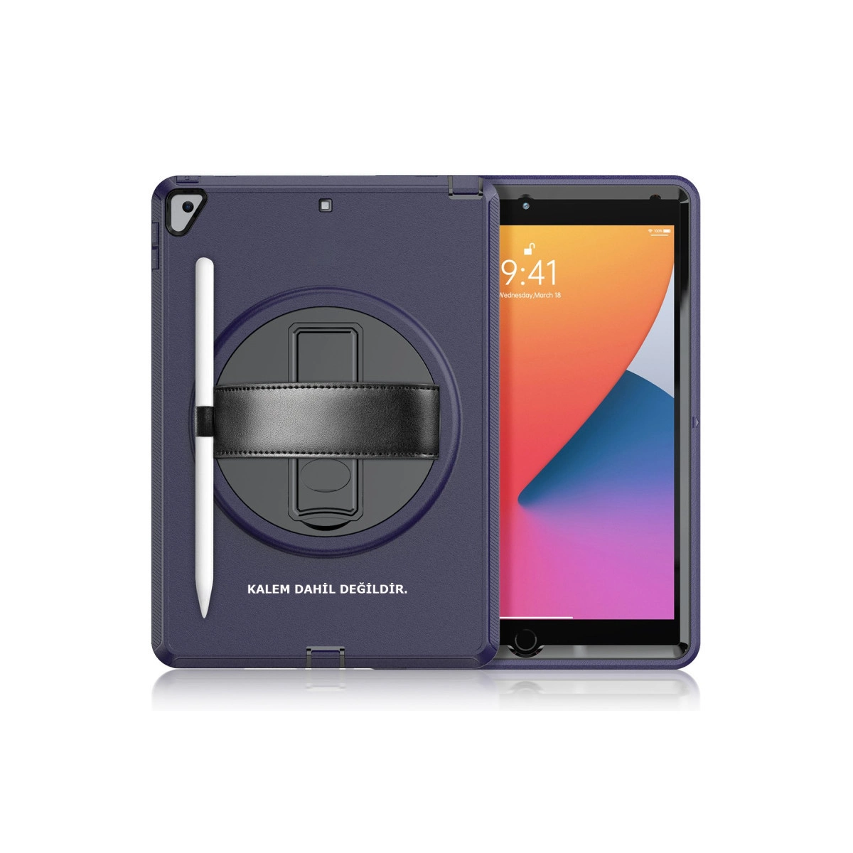 Evimdeyokyok Apple İpad 10.2 (7.Nesil) Kılıf Hand Strap Tablet Kılıfı - Lacivert