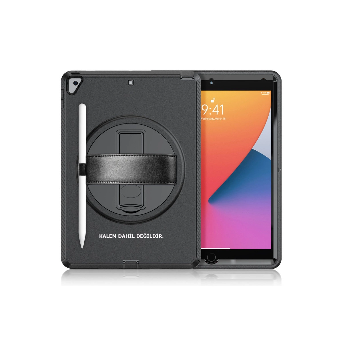 Evimdeyokyok Apple İpad 10.2 (7.Nesil) Kılıf Hand Strap Tablet Kılıfı - Siyah