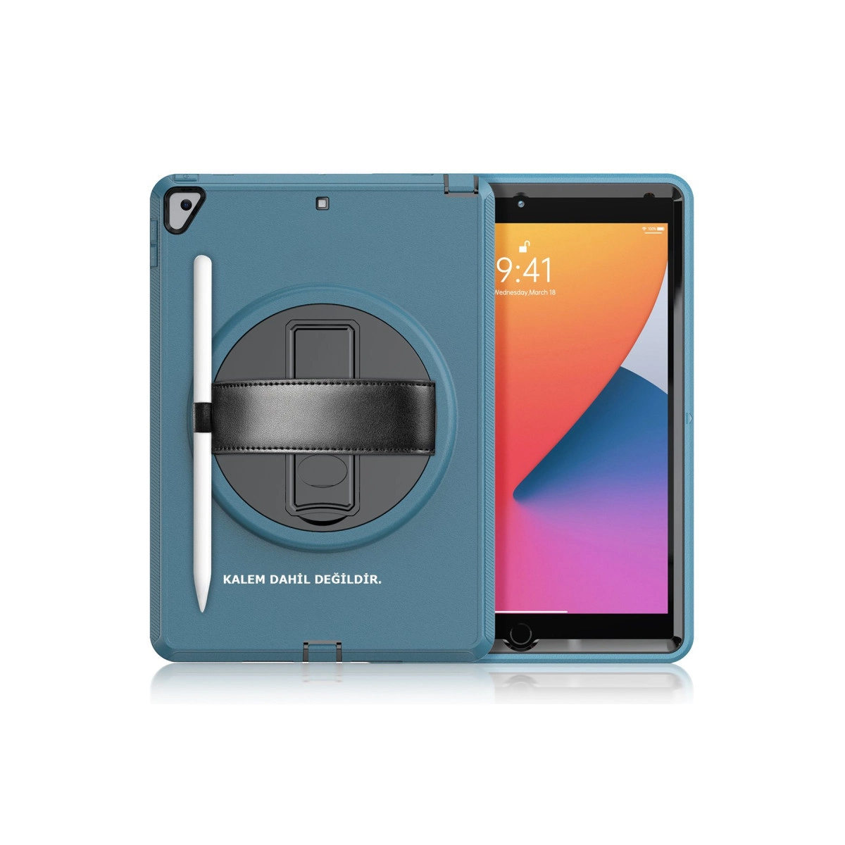 Evimdeyokyok Apple İpad 10.2 (7.Nesil) Kılıf Hand Strap Tablet Kılıfı - Turkuaz