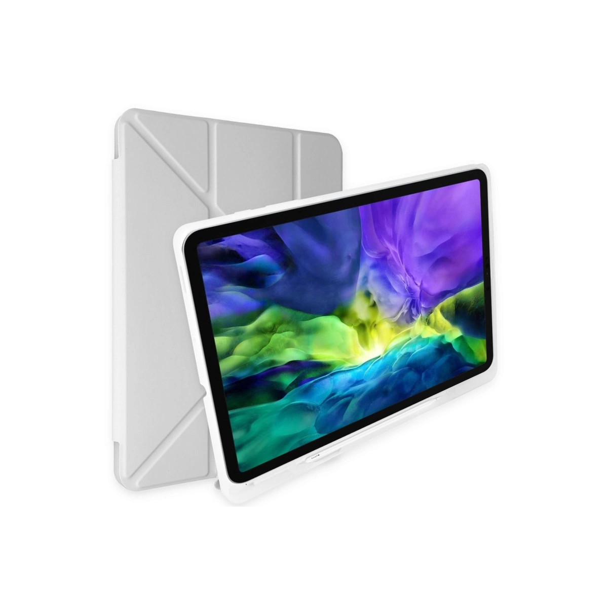 Evimdeyokyok Apple İpad 10.2 (8.Nesil) Kılıf Kalemlikli Mars Tablet Kılıfı - Gri