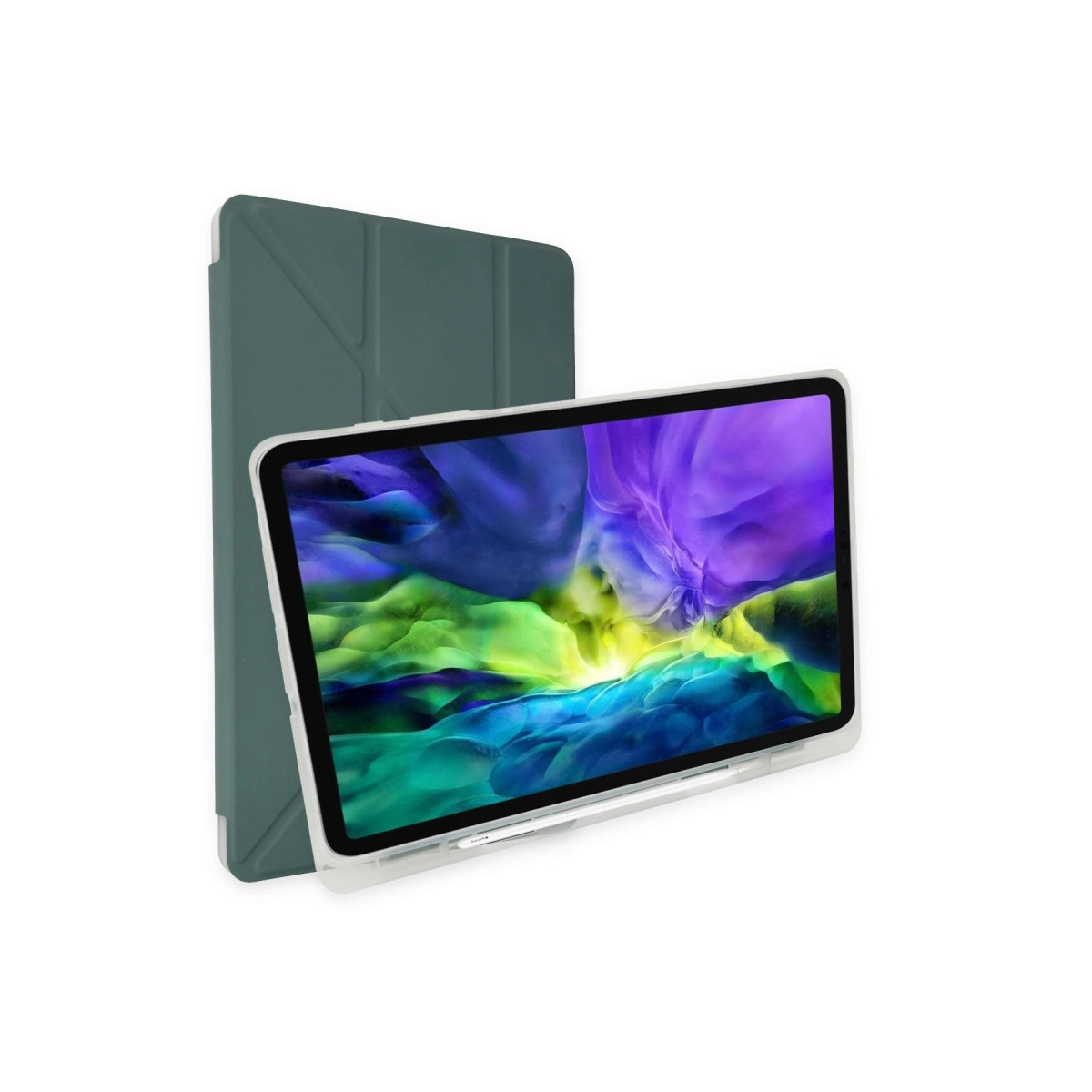Evimdeyokyok Apple İpad 10.2 (8.Nesil) Kılıf Kalemlikli Mars Tablet Kılıfı - Koyu Yeşil