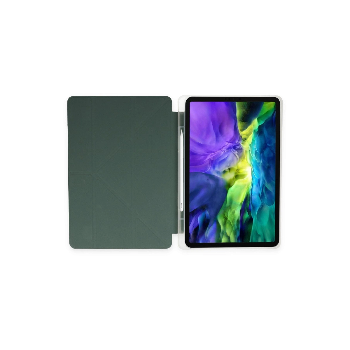 Evimdeyokyok Apple İpad 10.2 (8.Nesil) Kılıf Kalemlikli Mars Tablet Kılıfı - Koyu Yeşil