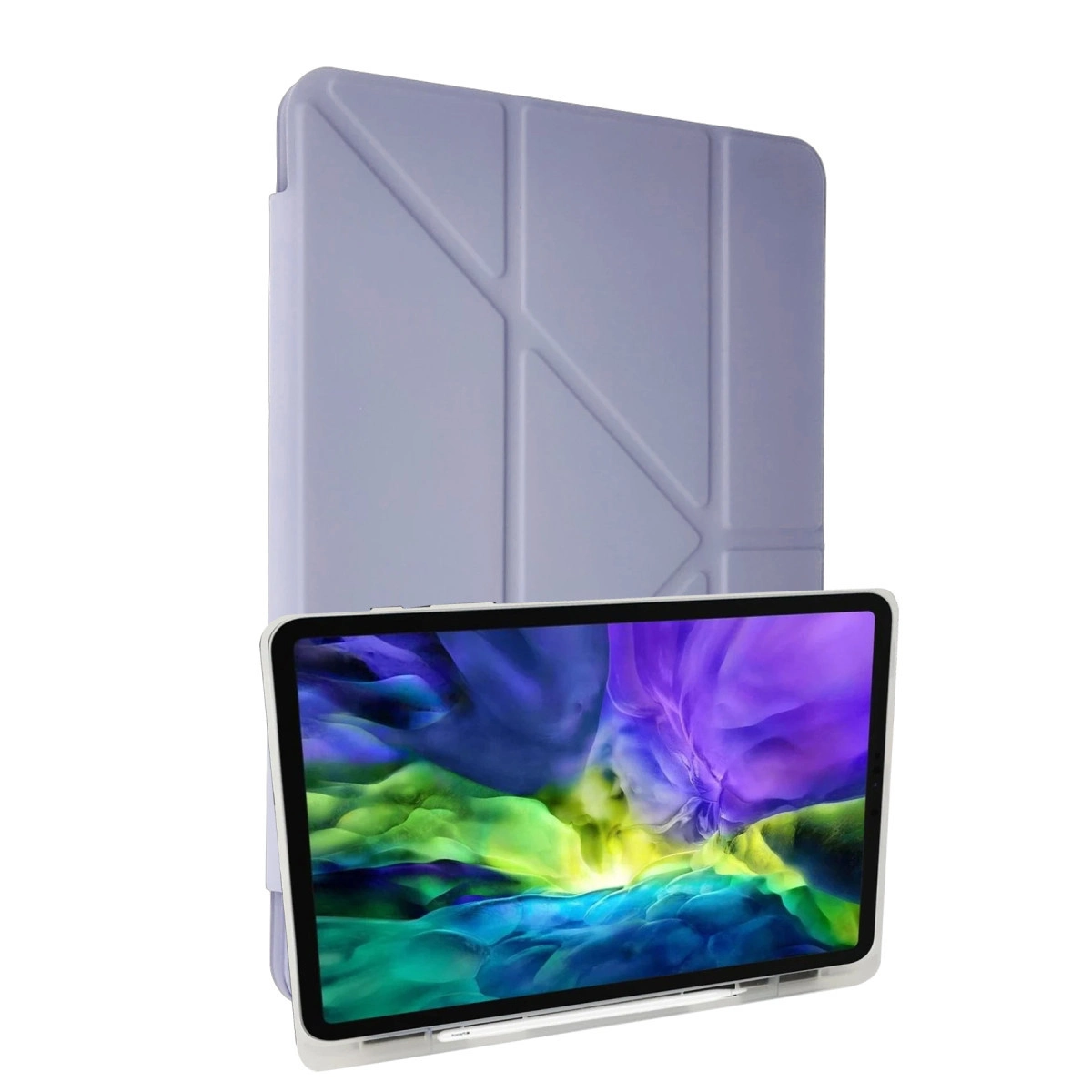 Evimdeyokyok Apple İpad 10.2 (8.Nesil) Kılıf Kalemlikli Mars Tablet Kılıfı - Lila