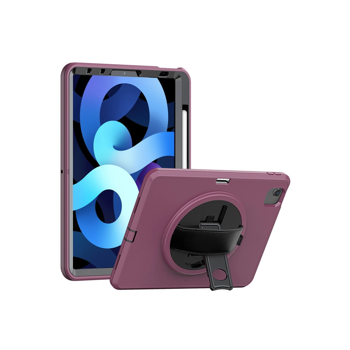 Evimdeyokyok Apple İpad 2022 10.9 (10.Nesil) Kılıf Hand Strap Tablet Kılıfı - Mürdüm