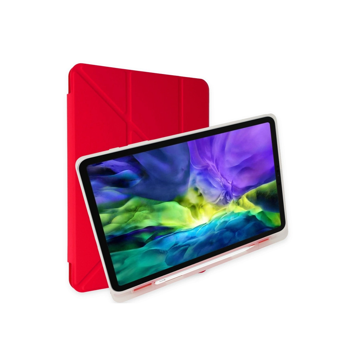Evimdeyokyok Apple İpad 2022 10.9 (10.Nesil) Kılıf Kalemlikli Mars Tablet Kılıfı - Kırmızı