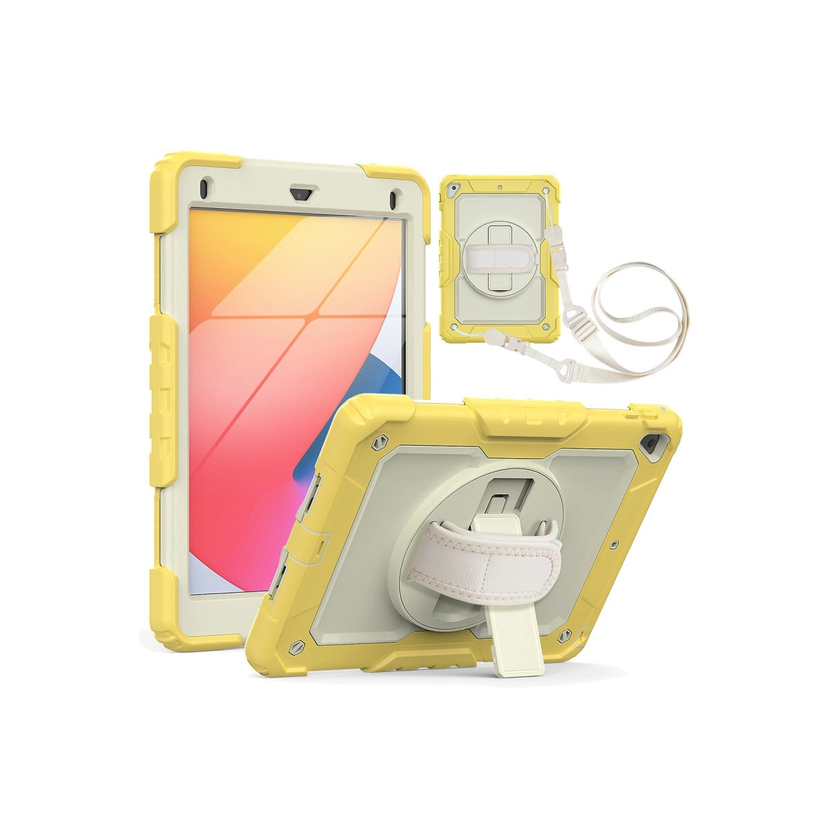 Evimdeyokyok Apple İpad 5 Air 9.7 Kılıf Strap New Tablet Kapak - Sarı