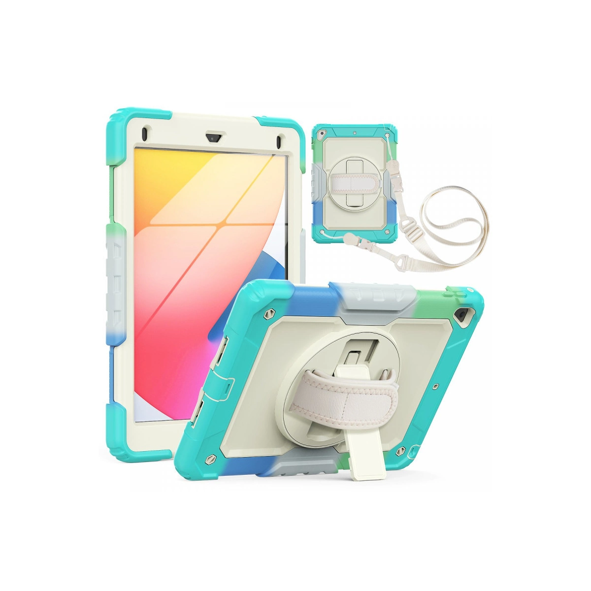 Evimdeyokyok Apple İpad 5 Air 9.7 Kılıf Tablet Rainbow Kapak - Turkuaz