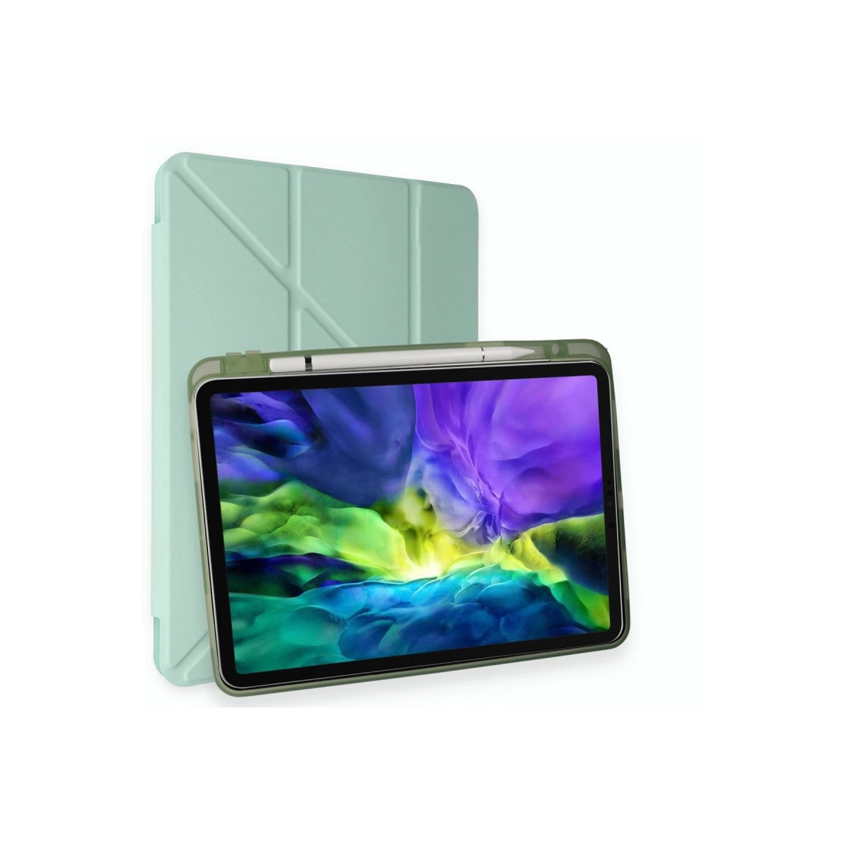 Evimdeyokyok Apple İpad Air 4 10.9 Kılıf Kalemlikli Mars Tablet Kılıfı - Açık Yeşil