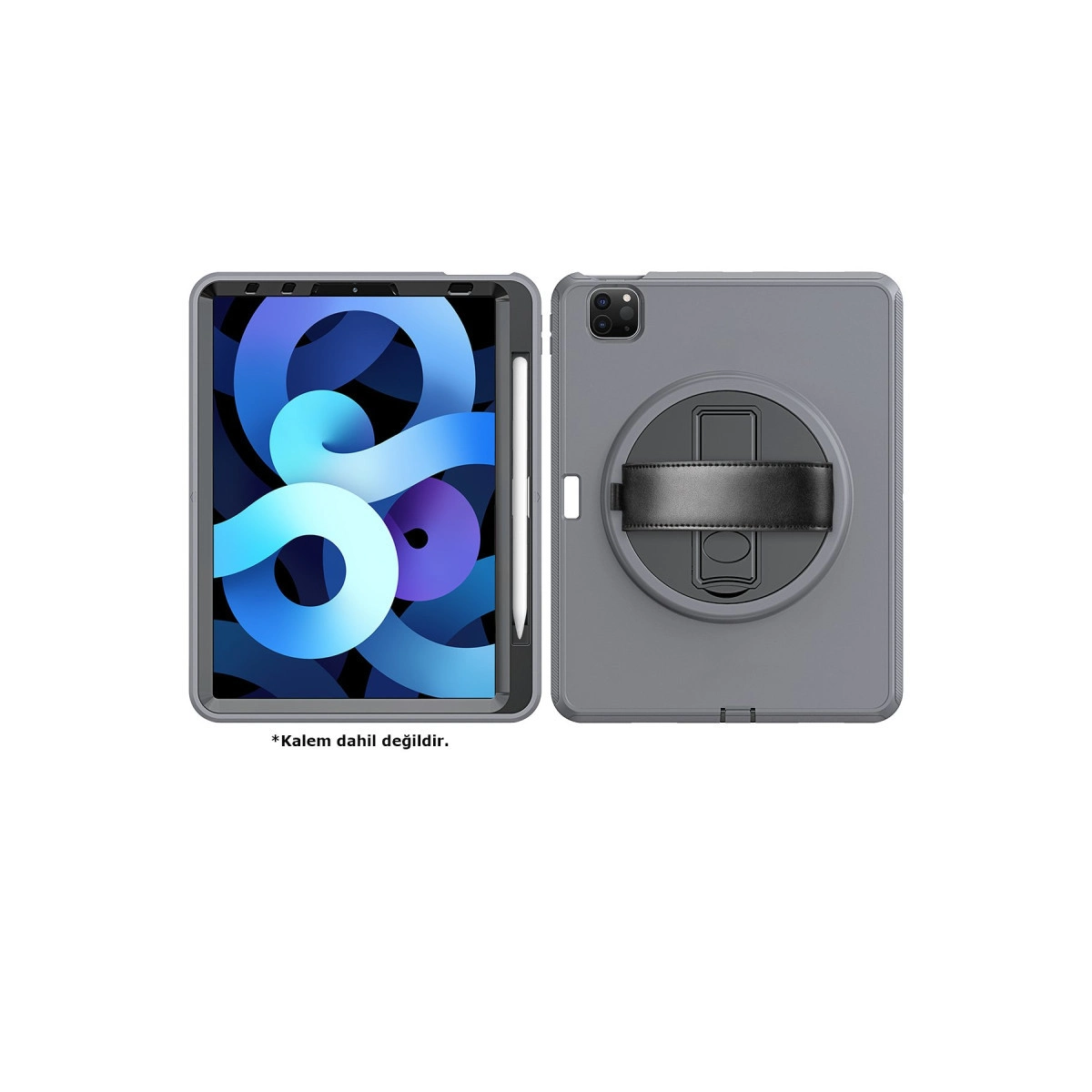 Evimdeyokyok Apple İpad Pro 11 (2018) Kılıf Hand Strap Tablet Kılıfı - Gri