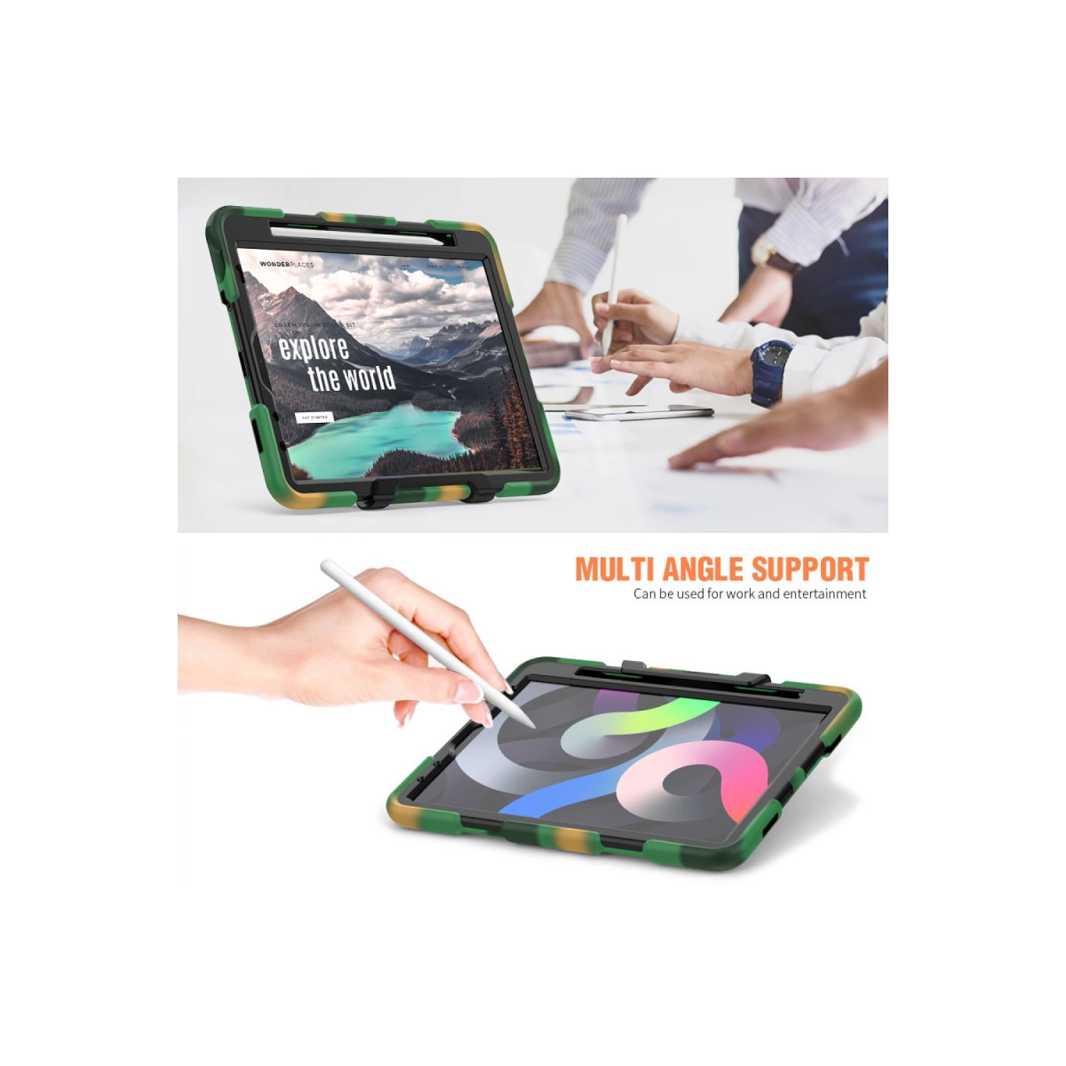 Evimdeyokyok Apple İpad Pro 11 (2020) Kılıf Griffin Tablet Kapak - Kamuflaj
