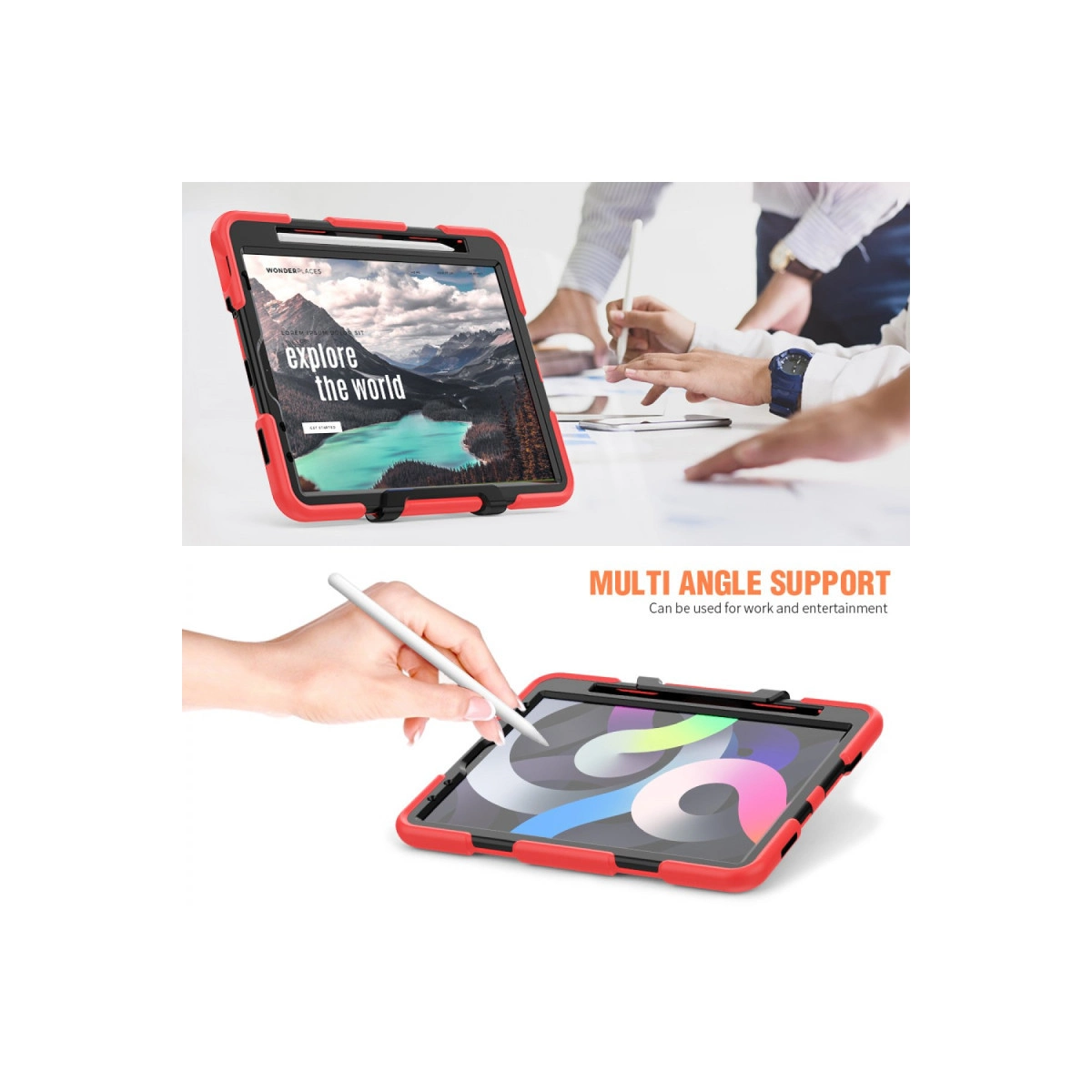 Evimdeyokyok Apple İpad Pro 11 (2020) Kılıf Griffin Tablet Kapak - Kırmızı