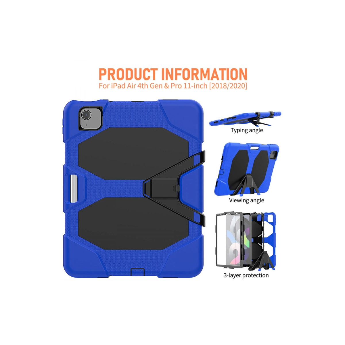 Evimdeyokyok Apple İpad Pro 11 (2020) Kılıf Griffin Tablet Kapak - Mavi