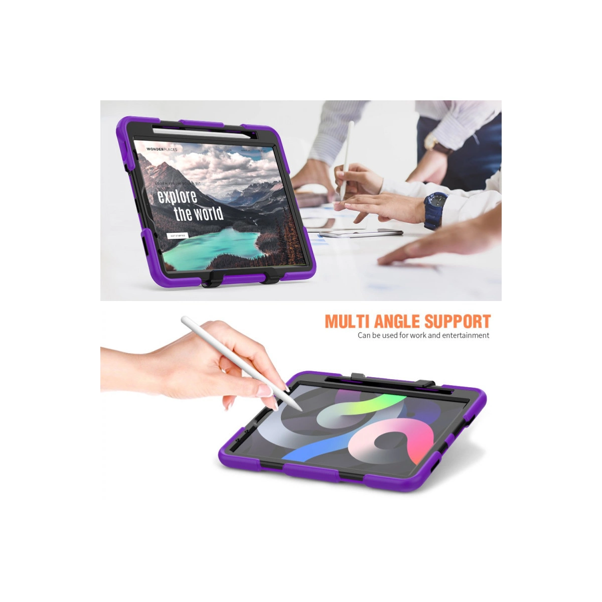 Evimdeyokyok Apple İpad Pro 11 (2020) Kılıf Griffin Tablet Kapak - Mor