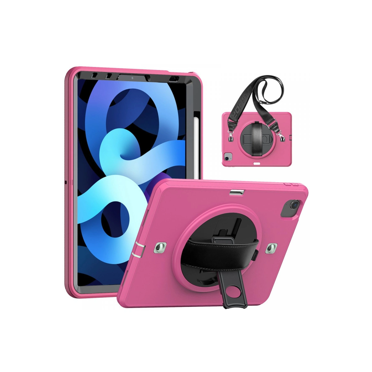 Evimdeyokyok Apple İpad Pro 11 (2020) Kılıf Strap-C Otterbox Tablet Kapak - Pembe