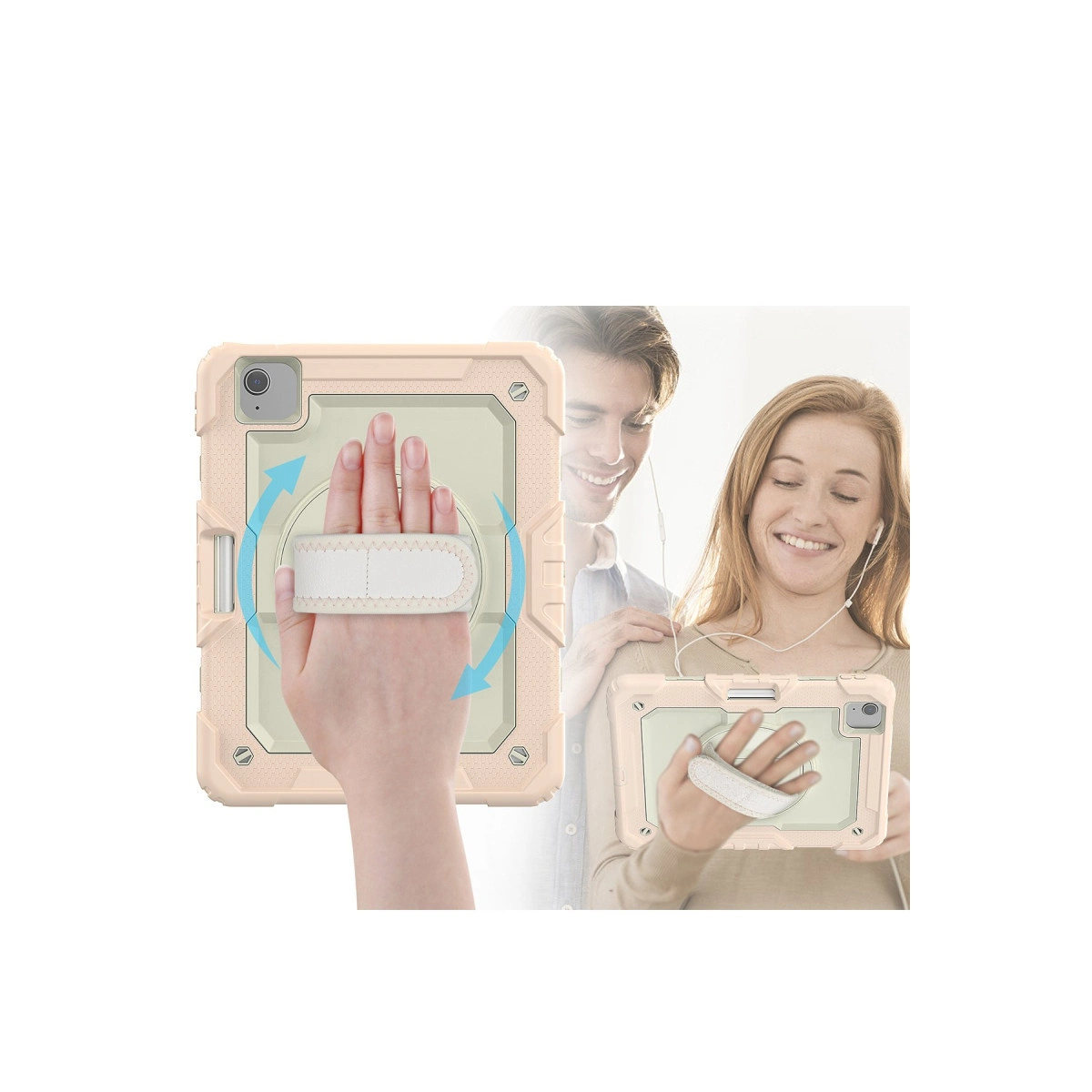 Evimdeyokyok Apple İpad Pro 11 (2020) Kılıf Strap New Tablet Kapak - Pembe