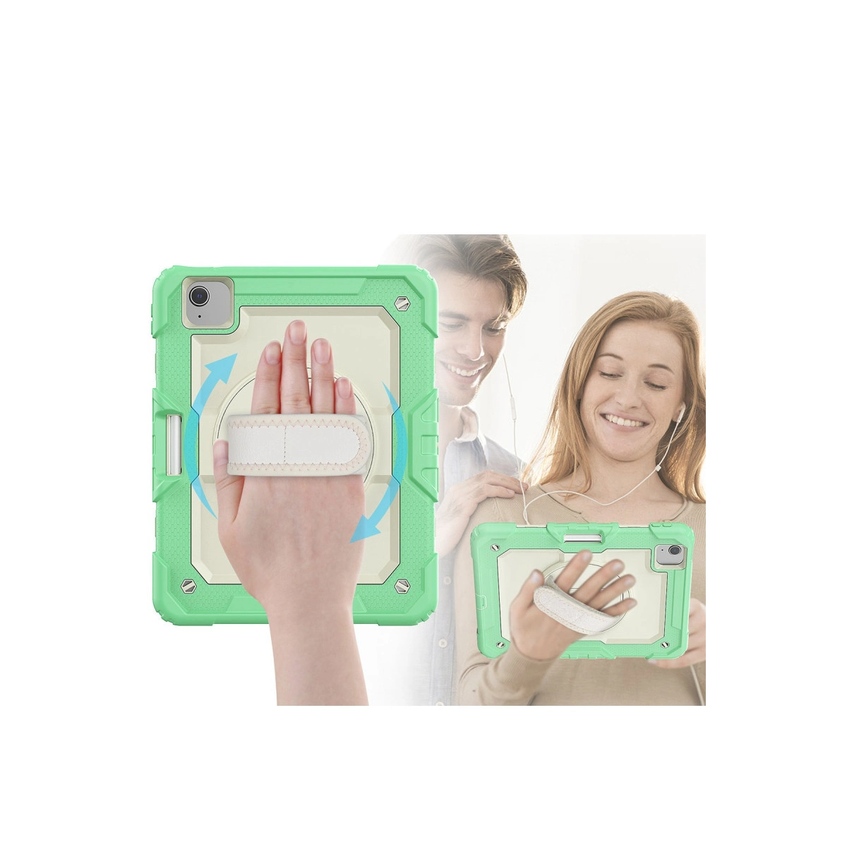 Evimdeyokyok Apple İpad Pro 11 (2020) Kılıf Strap New Tablet Kapak - Yeşil
