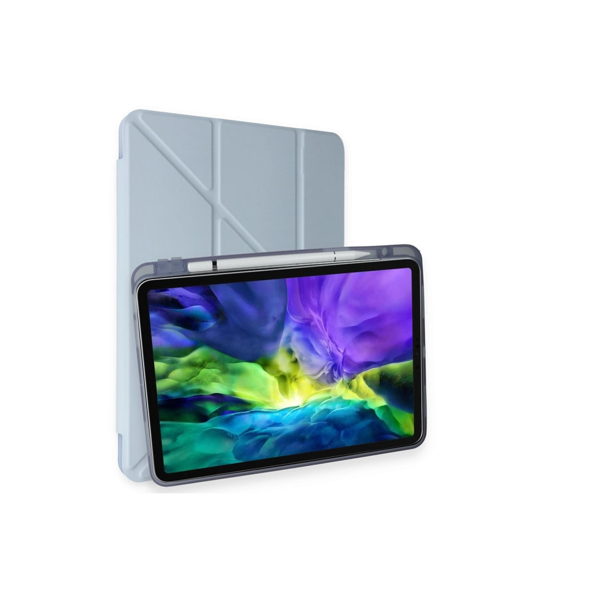 Evimdeyokyok Apple İpad Pro 11 (2021) Kılıf Kalemlikli Hugo Tablet Kılıfı - Mavi