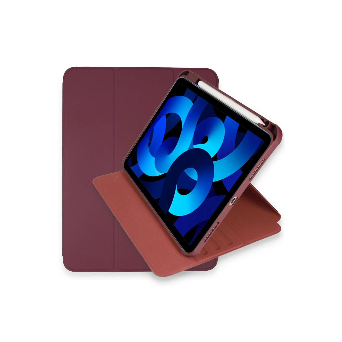 Evimdeyokyok Apple İpad Pro 11 (2021) Kılıf Ling 360 Kalemlikli Tablet Kılıf - Mor