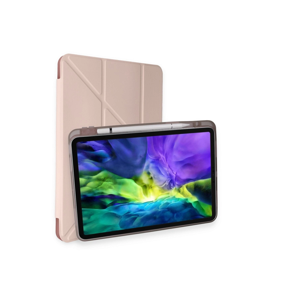 Evimdeyokyok Apple İpad Pro 11 (2024) Kılıf Kalemlikli Mars Tablet Kılıfı - Rose Gold