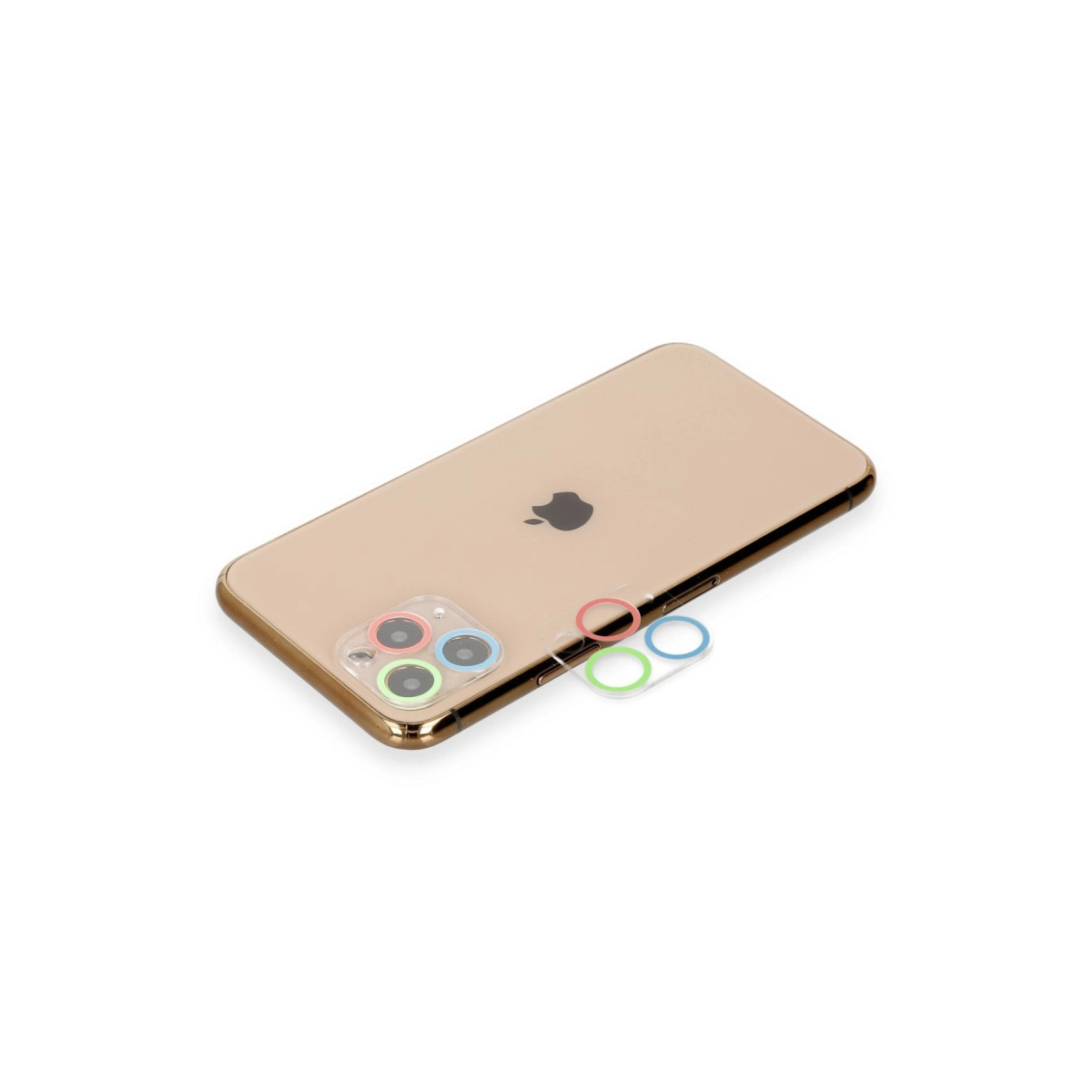 Evimdeyokyok Apple İphone 11 Pro Max Renkli Kamera Lens Koruma Cam - Mavi-Yeşil