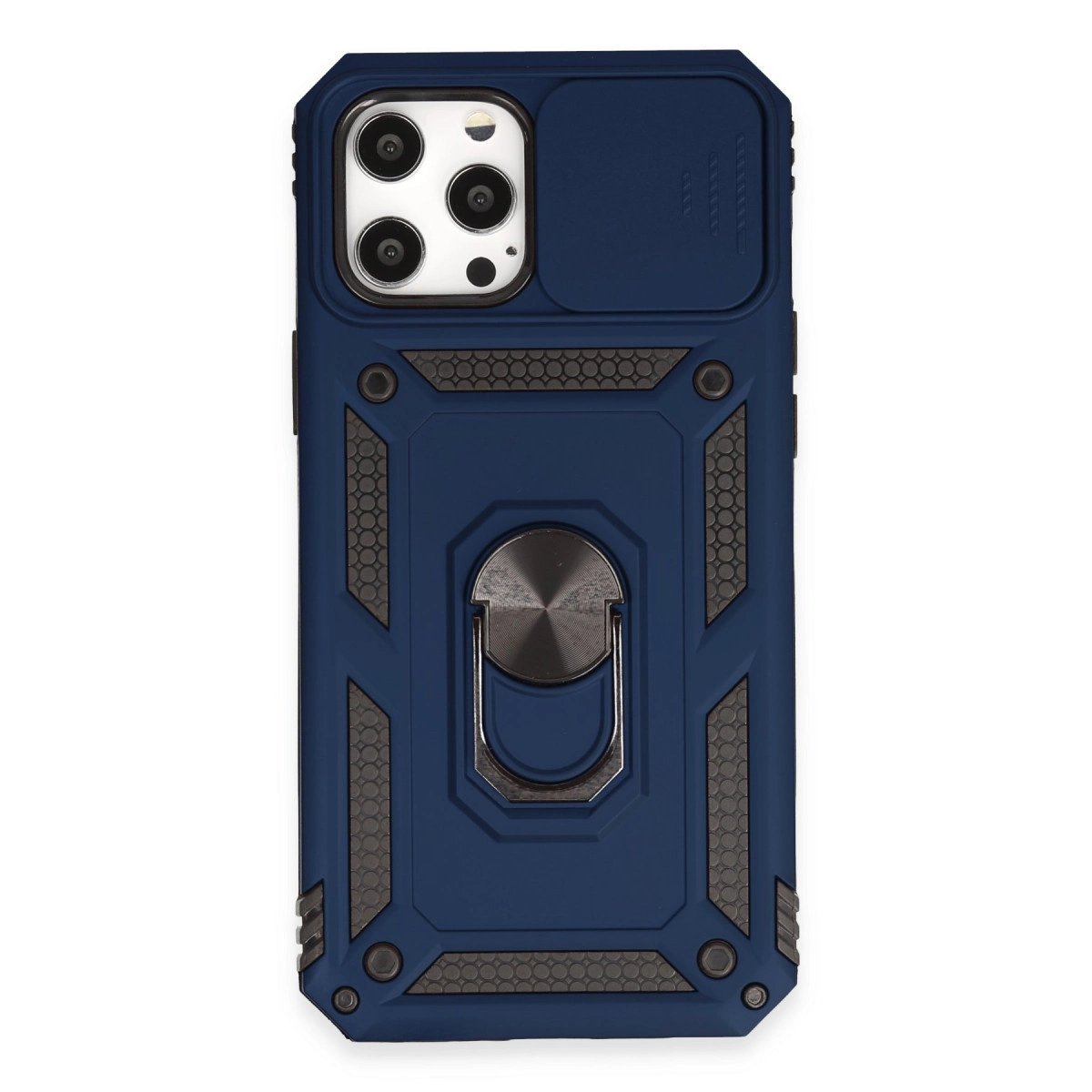 Evimdeyokyok Apple İphone 12 Pro Max Kılıf Pars Lens Yüzüklü Silikon - Lacivert