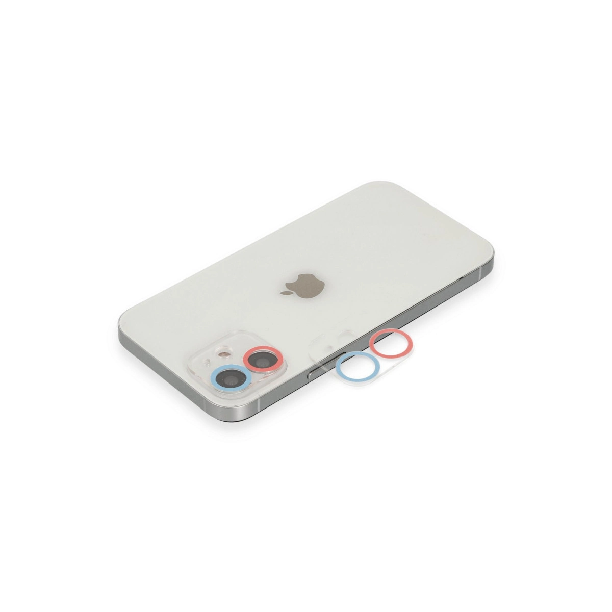 Evimdeyokyok Apple İphone 12 Renkli Kamera Lens Koruma Cam - Pembe-Mavi