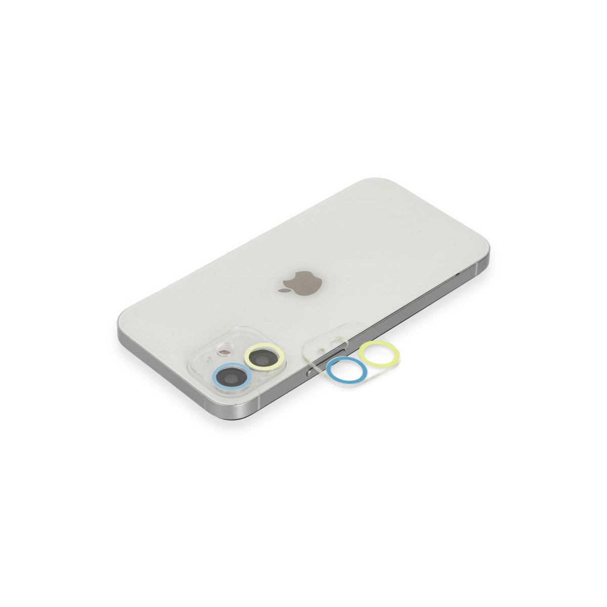 Evimdeyokyok Apple İphone 12 Renkli Kamera Lens Koruma Cam - Sarı-Mavi