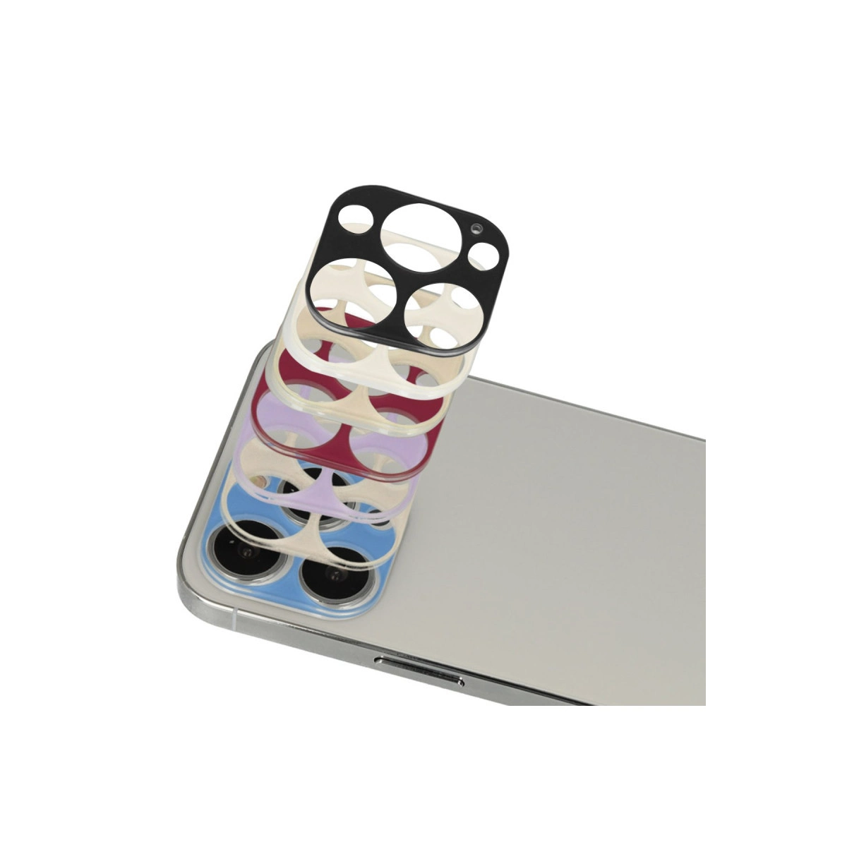 Evimdeyokyok Apple İphone 13 Pro Max Rainbow Kamera Lens Koruma Cam - Rose Gold