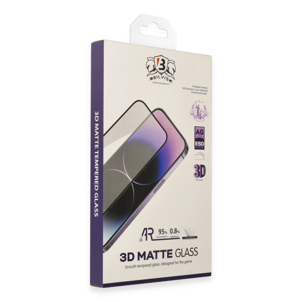 Evimdeyokyok Apple İphone 14 Pro Bilvis 3D Mat Cam Ekran Koruyucu