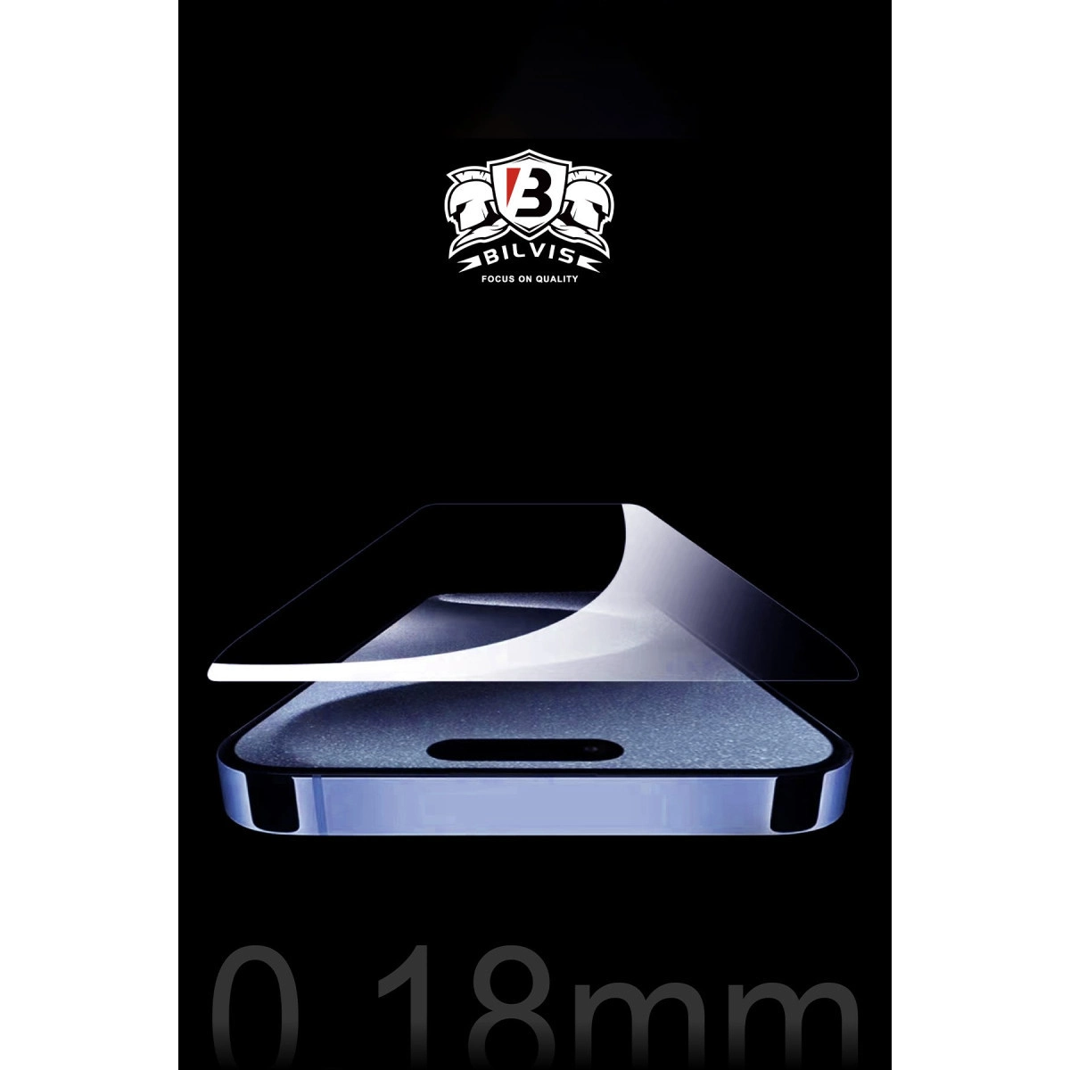 Evimdeyokyok Apple İphone 15 Pro Max Bilvis 0.18Mm Plus Cam Ekran Koruyucu