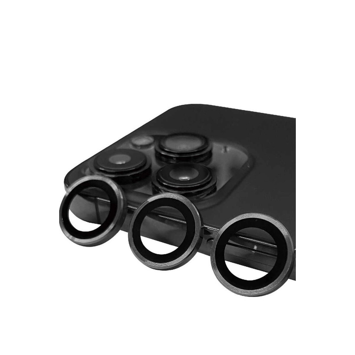 Evimdeyokyok Apple İphone 15 Pro Max Raze Metal Kamera Lens - Titan Gri