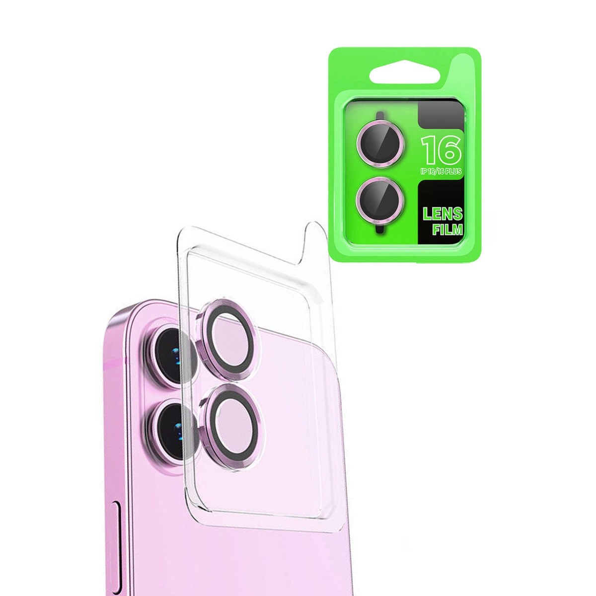 Evimdeyokyok Apple İphone 16 Plus Raze Metal Kamera Lens - Pembe
