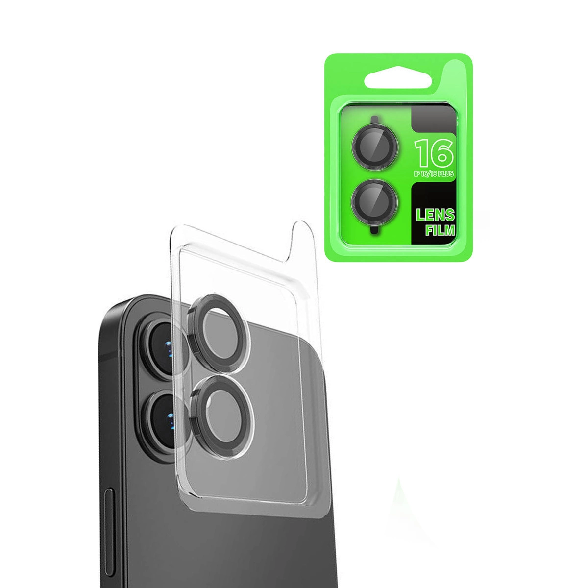Evimdeyokyok Apple İphone 16 Plus Raze Metal Kamera Lens - Siyah