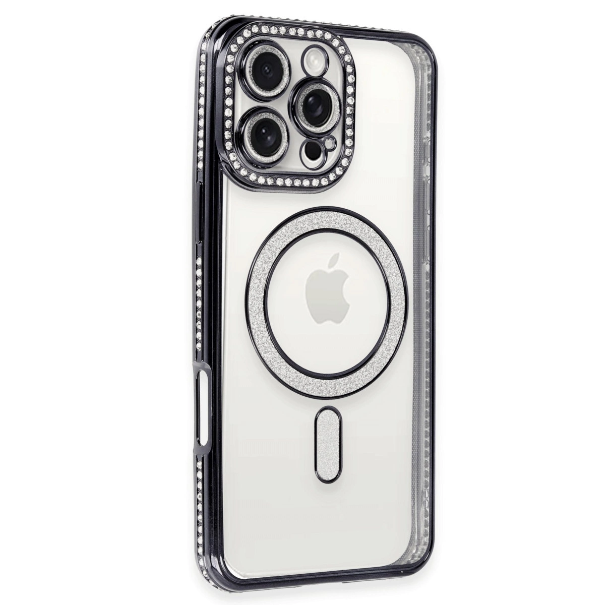 Evimdeyokyok Apple İphone 16 Pro Kılıf Joke Simli Magneticsafe Kılıf - Gri