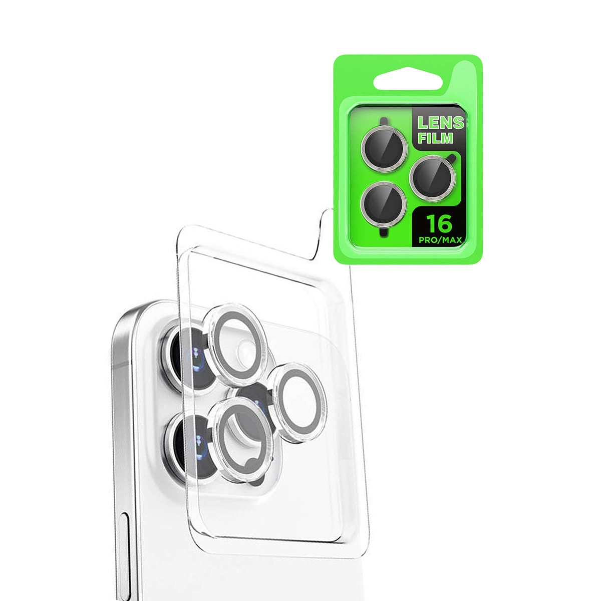 Evimdeyokyok Apple İphone 16 Pro Max Raze Metal Kamera Lens - Beyaz