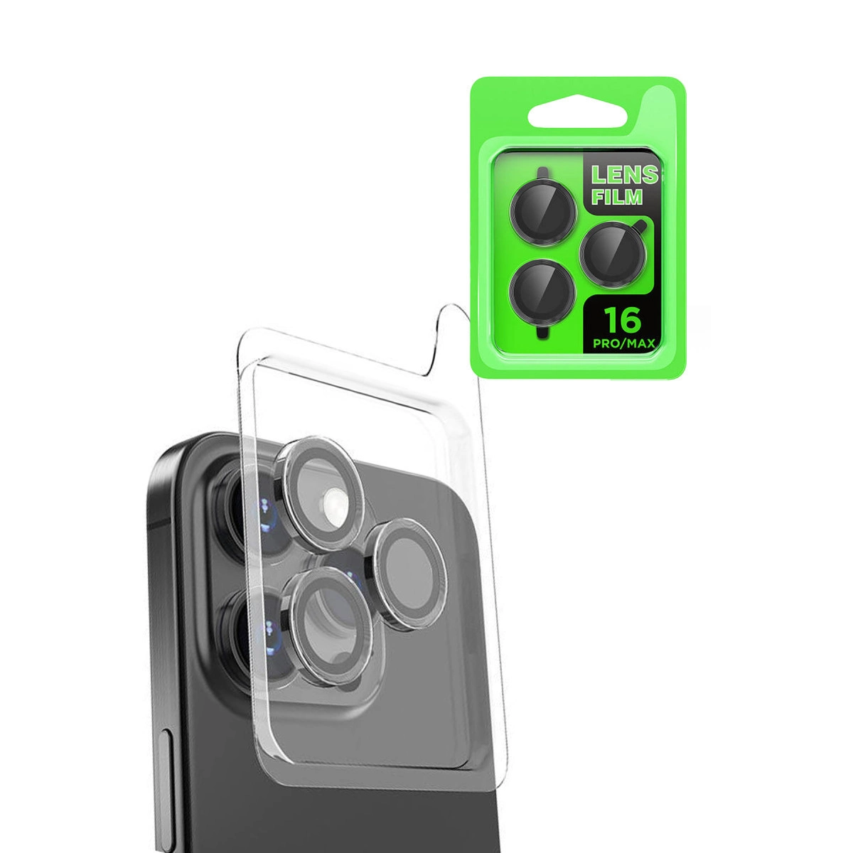 Evimdeyokyok Apple İphone 16 Pro Max Raze Metal Kamera Lens - Siyah