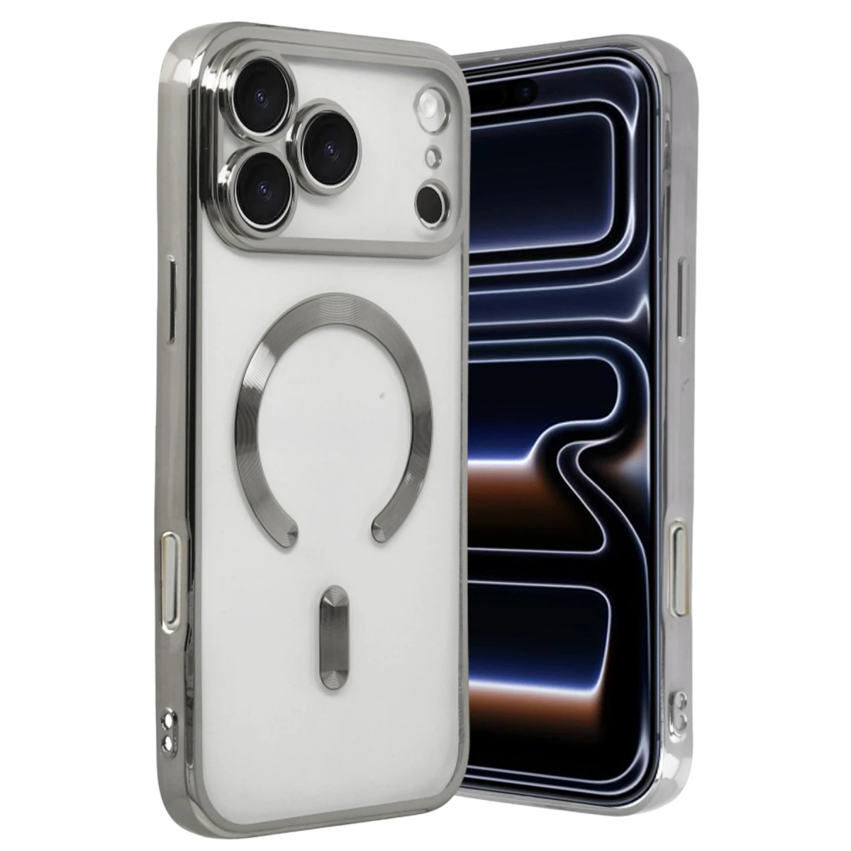 Evimdeyokyok Apple İphone 18 Pro Max Kross Magneticsafe Kapak - Gümüş
