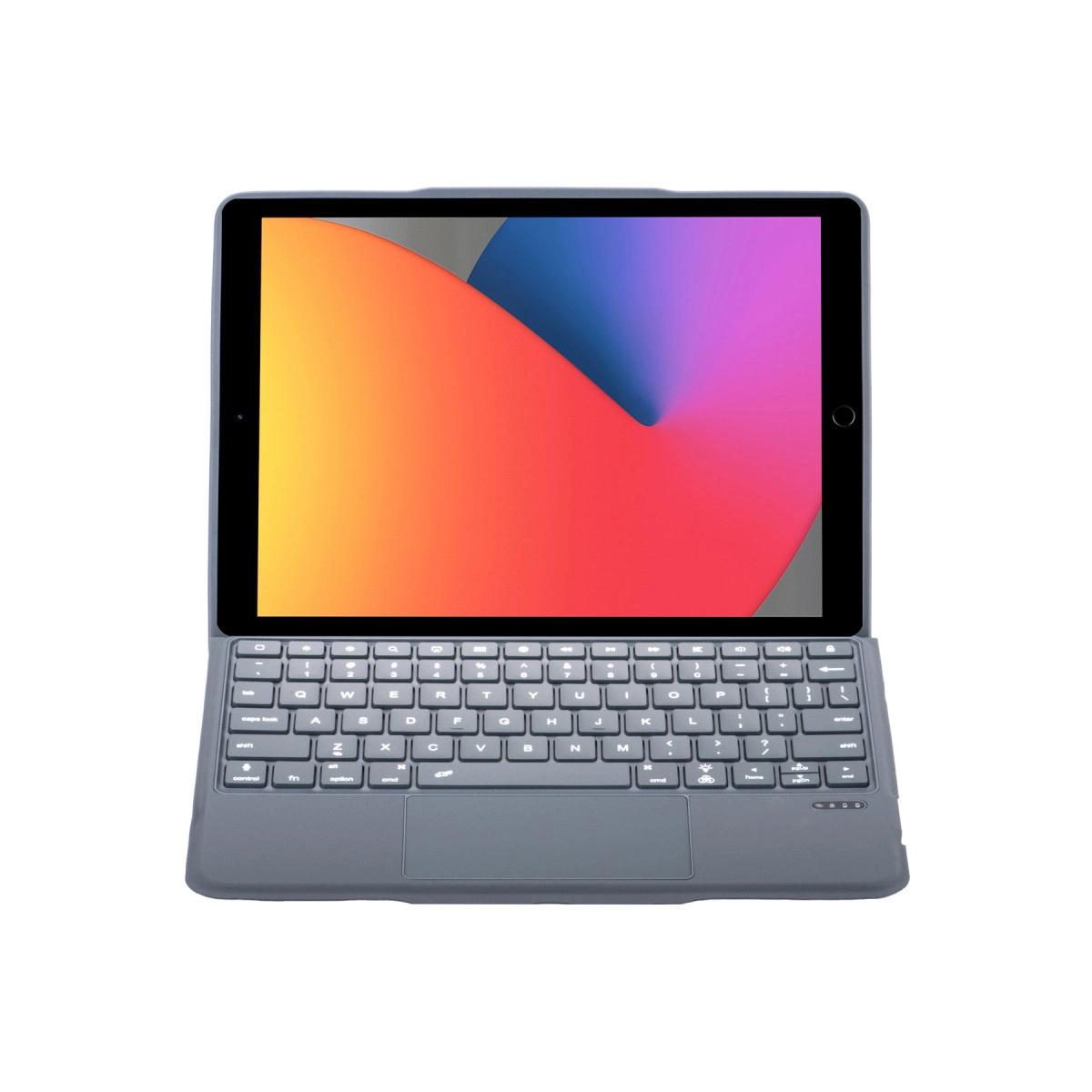 Evimdeyokyok Apple T5506D İpad 10.2 (9.Nesil) Kılıf Palermo Ledli Klavyeli Standlı Tablet Kılıfı - Siyah