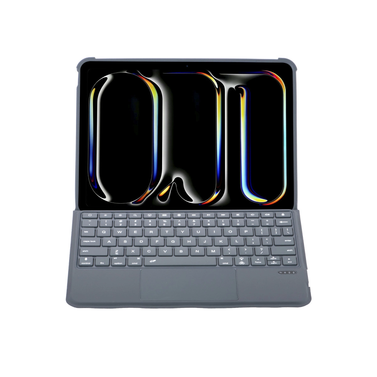 Evimdeyokyok Apple T5510D İpad Pro 13 (2024) Kılıf Palermo Ledli Klavyeli Standlı Tablet Kılıfı - Siyah