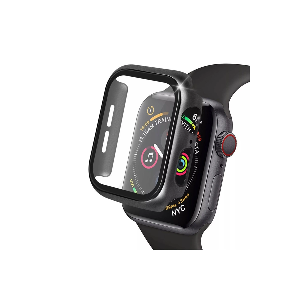 Evimdeyokyok Apple Watch 40Mm Camlı Kasa Ekran Koruyucu - Siyah