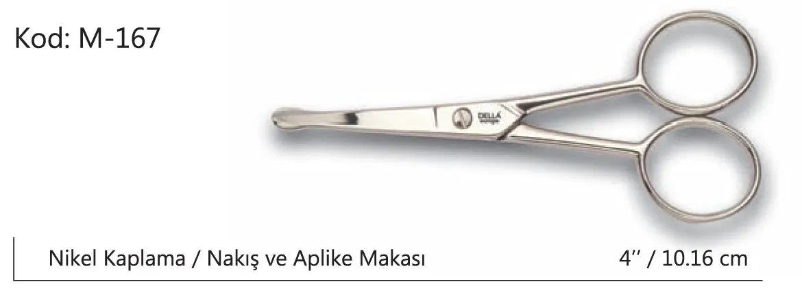 Evimdeyokyok Europe Aplike Ve Nakış Makası Kıvrık Küt Uçlu No4 10,16 Cm