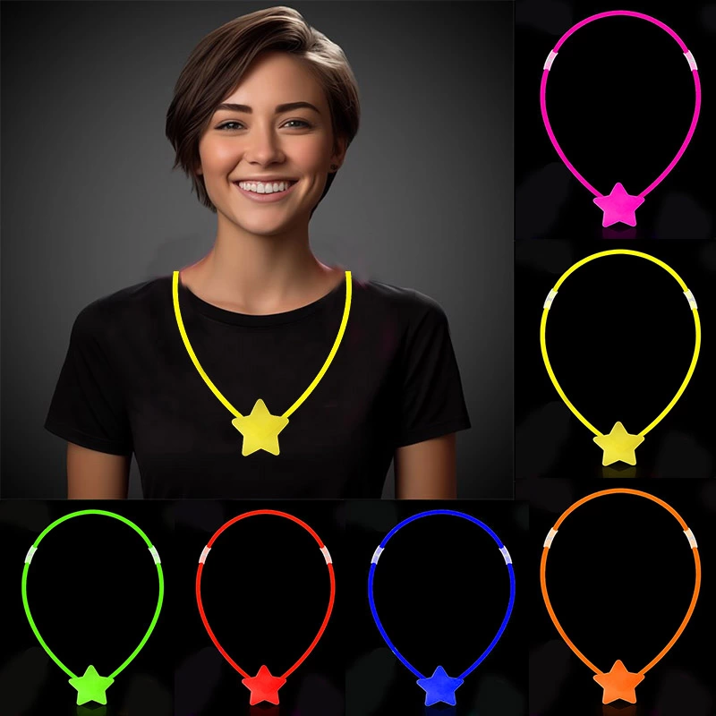 Evimdeyokyok Glow Yıldız Kolye - Glow Kolye - Glow Partisi Yıldız Kolye 6 Adet