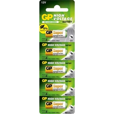 Evimdeyokyok Gp 23A V23Ga Mn21 12V Alkalin Pil Kepenk Anahtar Pili Beşli Paket